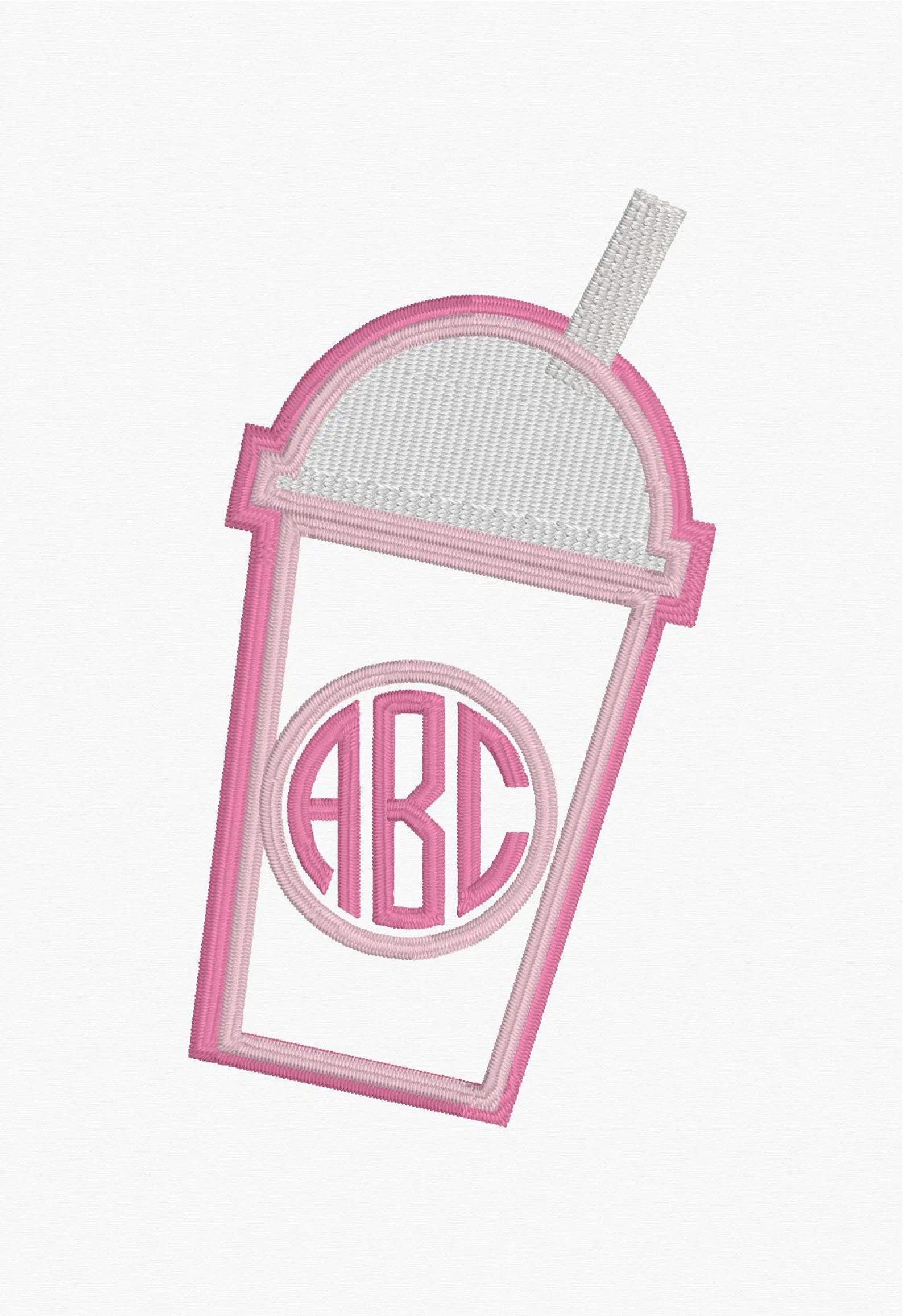 To Go Coffee Cup Embroidery Files + Natural Circle .bx Embroidery Monogram Font Download
