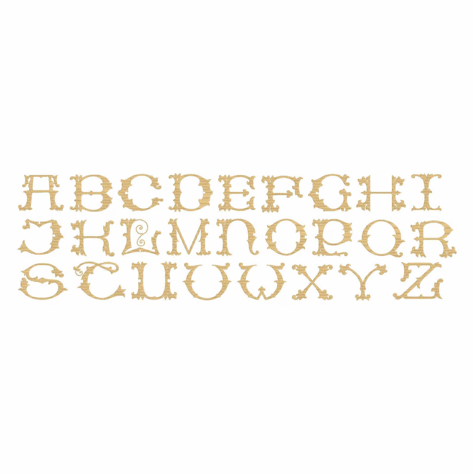 Vintage Wedding Monogram Embroidery Font: .bx + 9 File Types