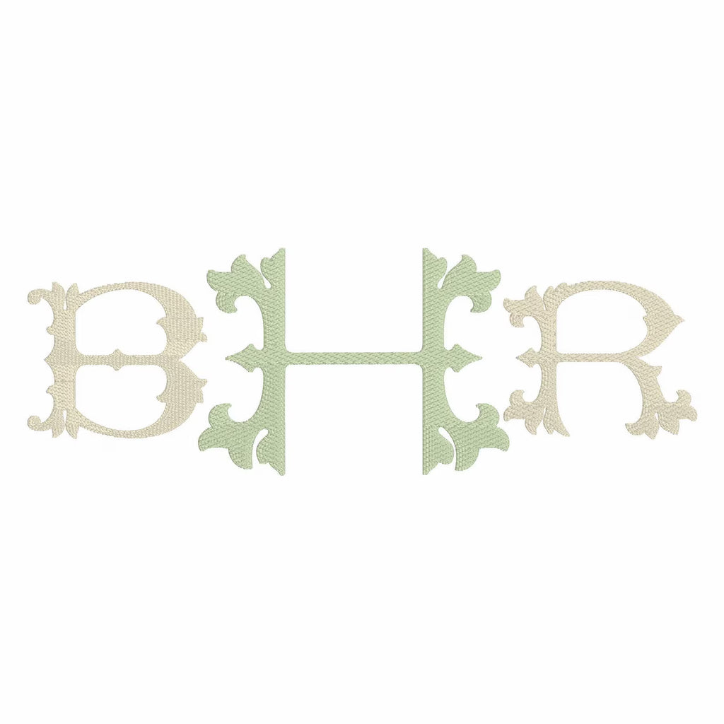 Vintage Wedding Monogram Embroidery Font: .bx + 9 File Types
