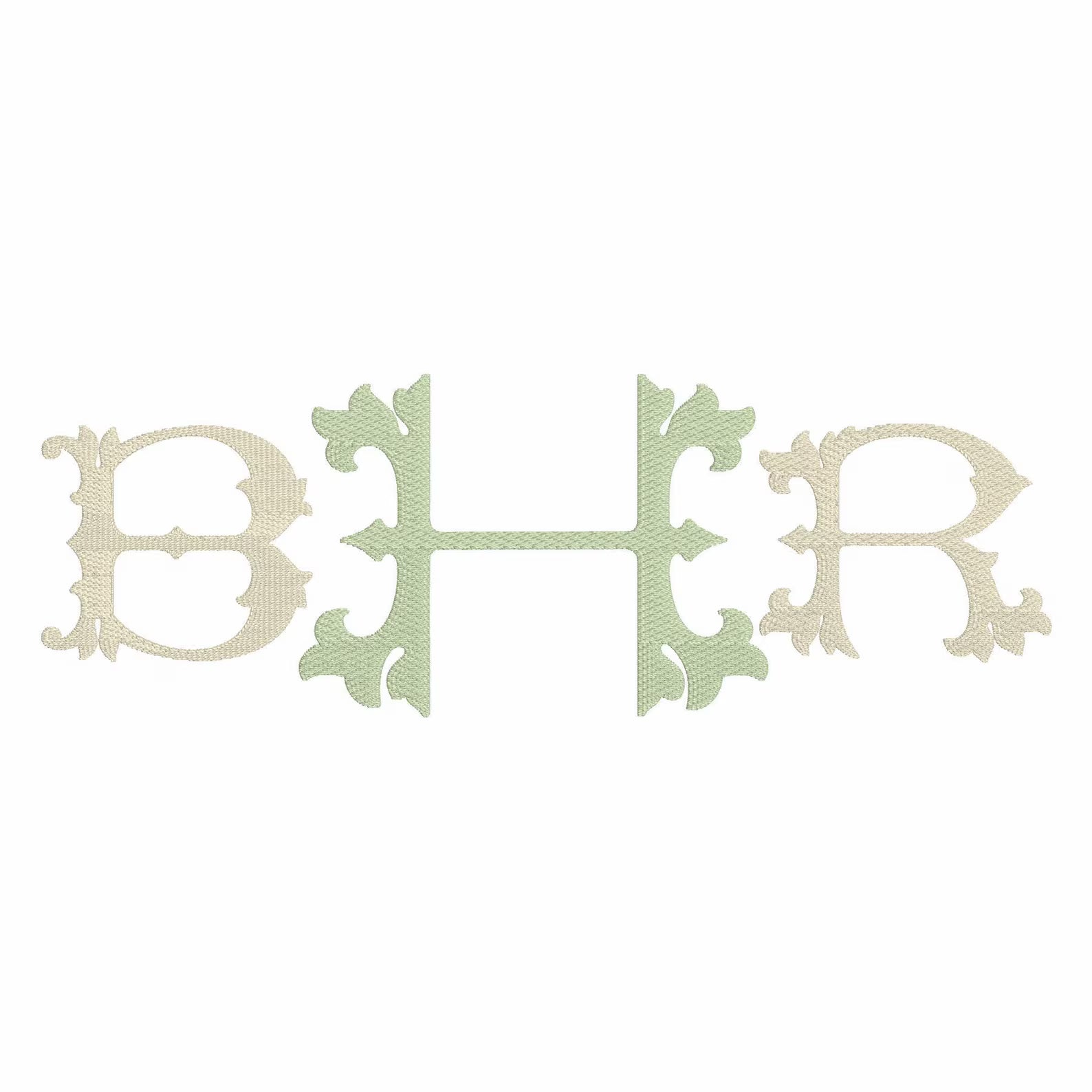 Vintage Wedding Monogram Embroidery Font: .bx + 9 File Types