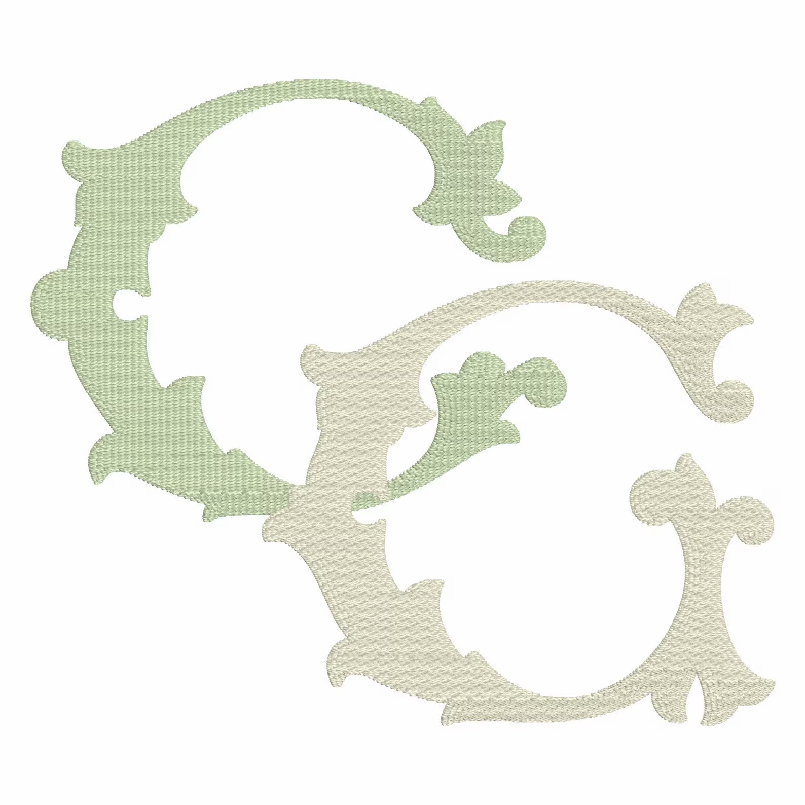 Vintage Wedding Monogram Embroidery Font: .bx + 9 File Types