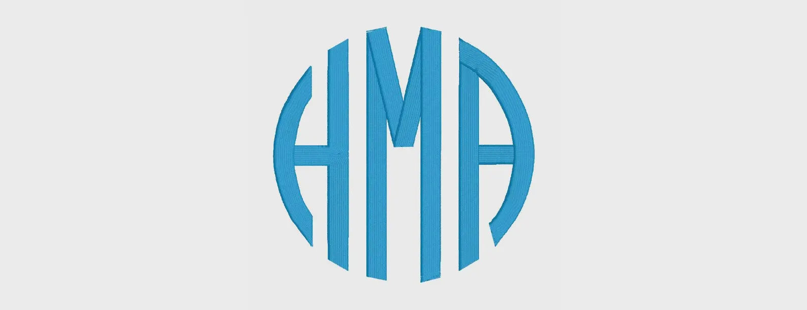 Baseball Monogram Embroidery File: + .bx Circle Font (Digital Download)