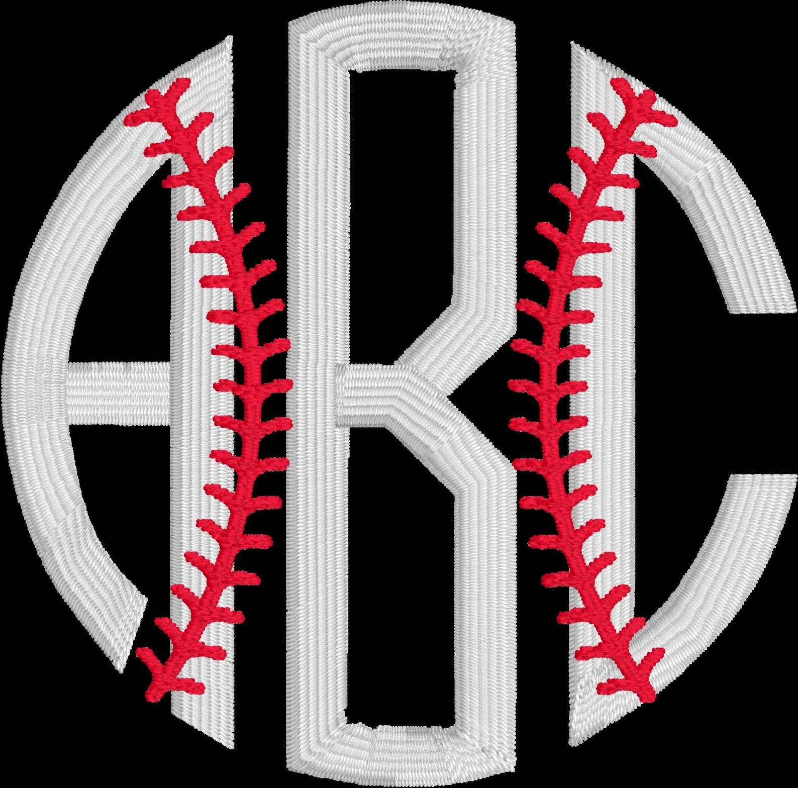Baseball Monogram Embroidery File: + .bx Circle Font (Digital Download)