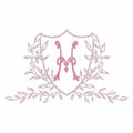 3.5 Inch Leaves Crest Monogram Frame Embroidery Design 10 Stitch Formats for Instant Downloads