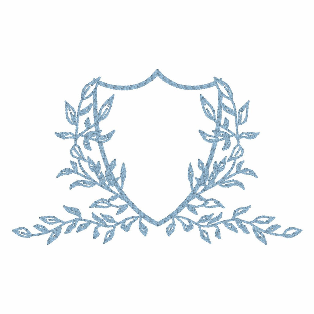 3.5 Inch Leaves Crest Monogram Frame Embroidery Design 10 Stitch Formats for Instant Downloads