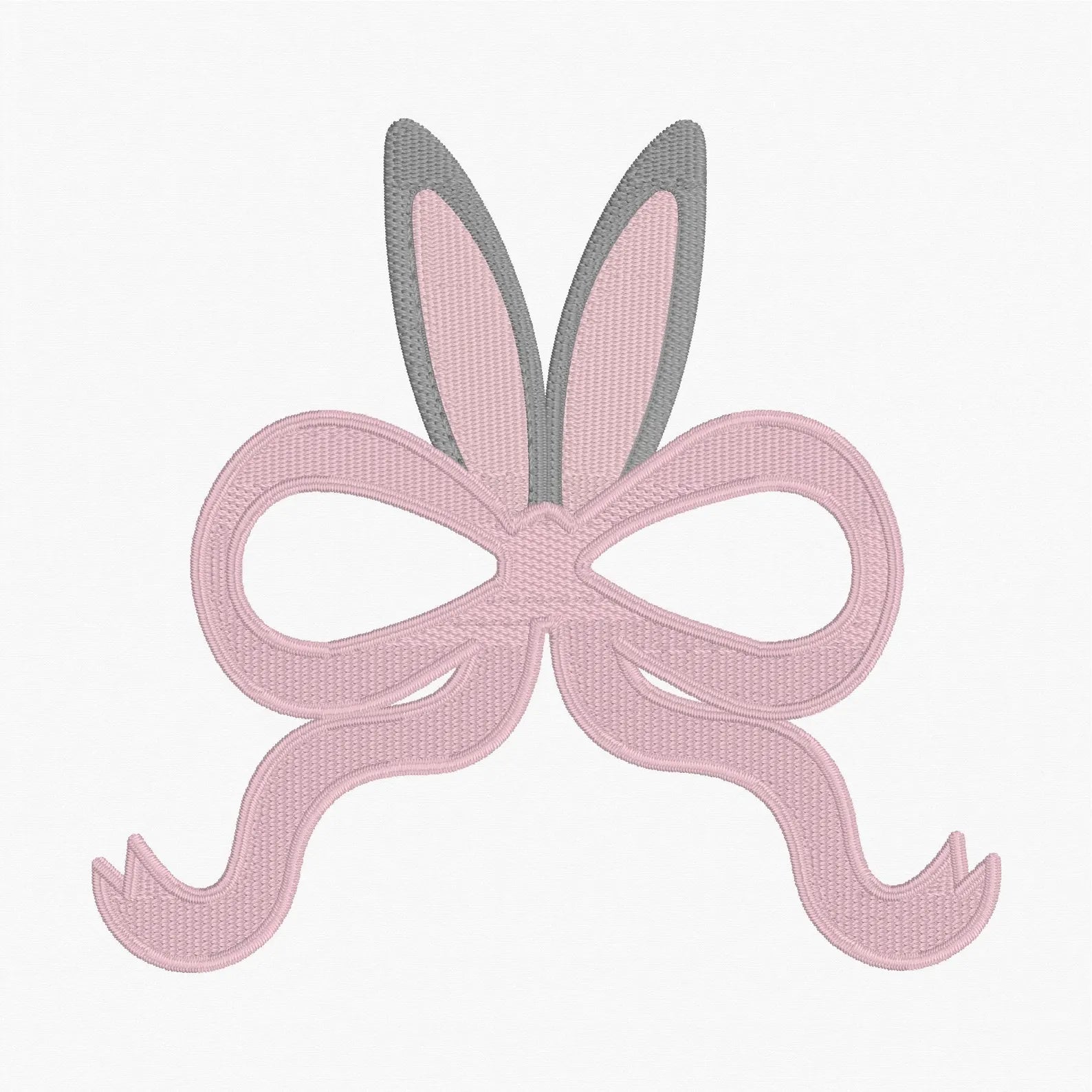 Easter Bunny Bow Embroidery File: Monogram Topper, Side Slit Bow (Digital Download)