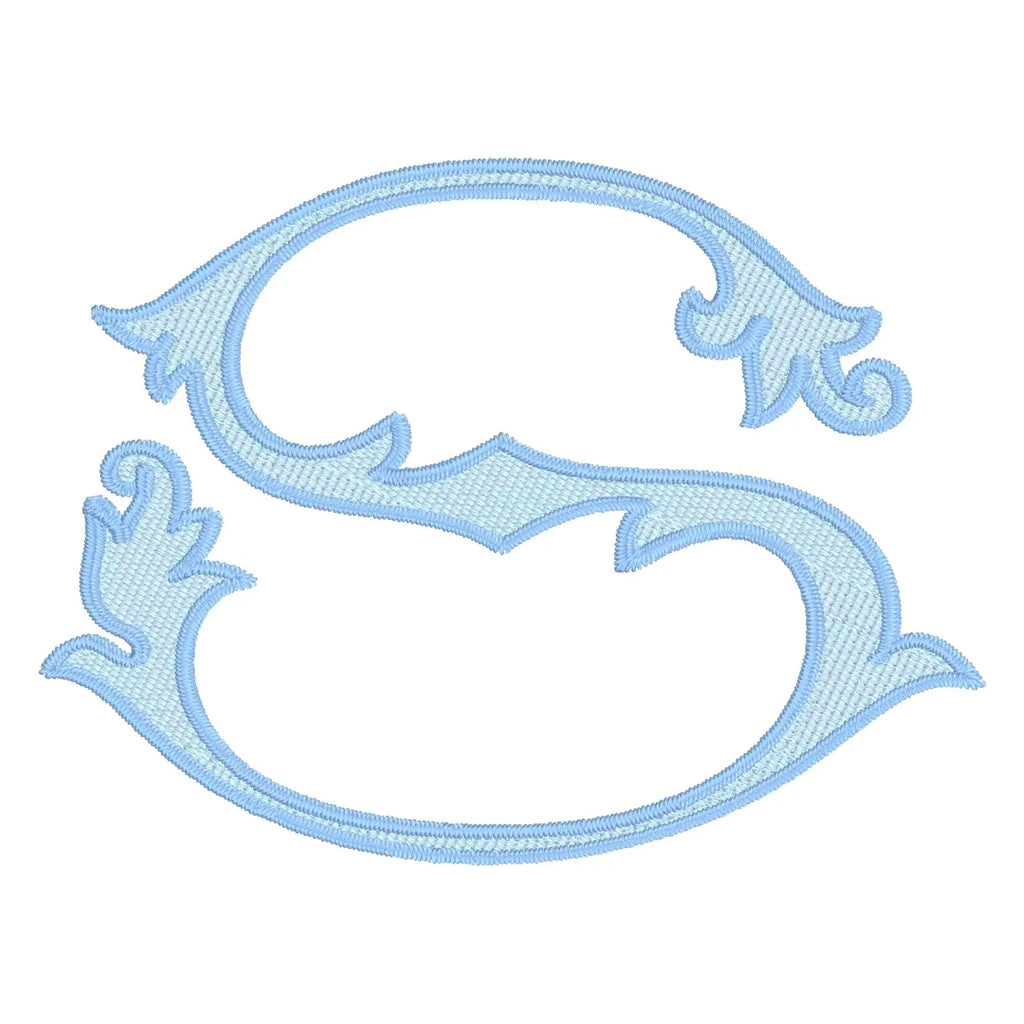 Lanier Font Monogram: 8" Two-Color Embroidery Design (10 Formats)