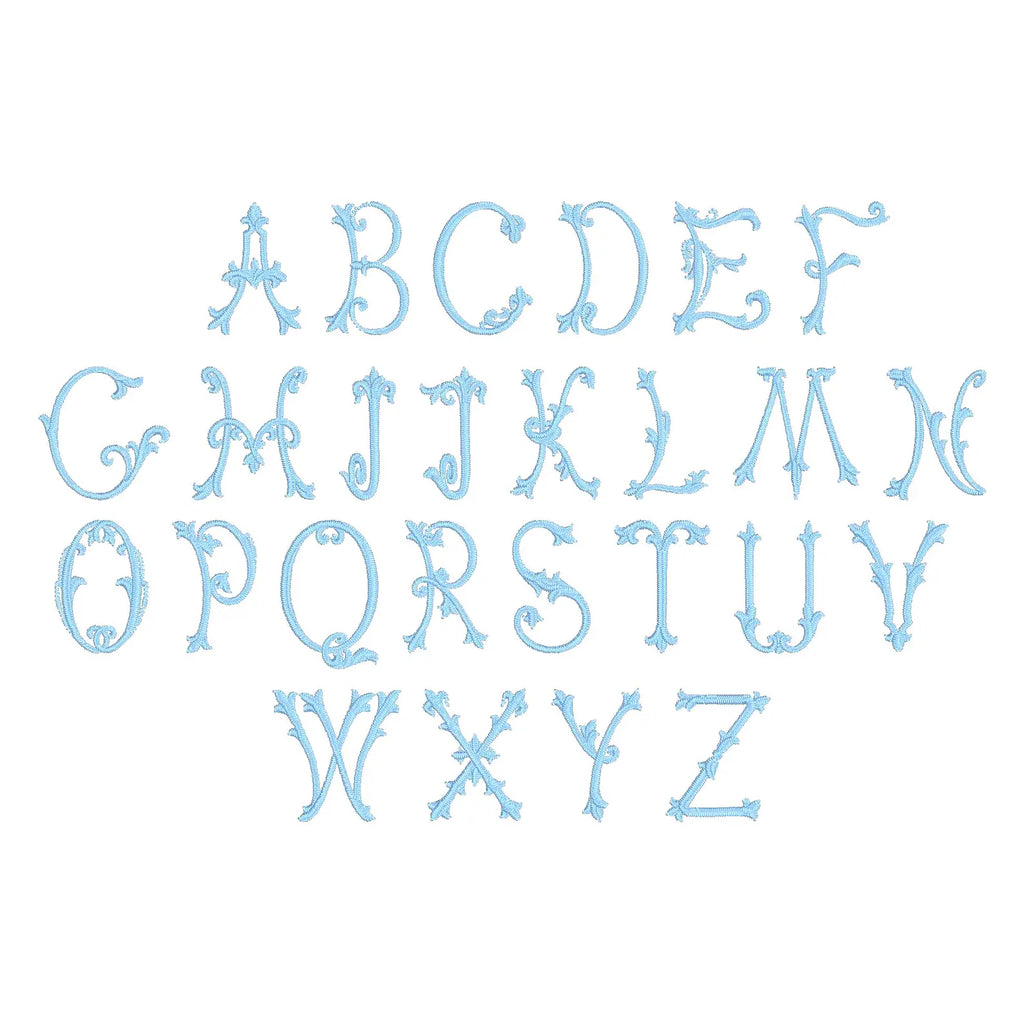3" Antoinette Monogram Embroidery Font 9 Machine File Format Instant Downloads