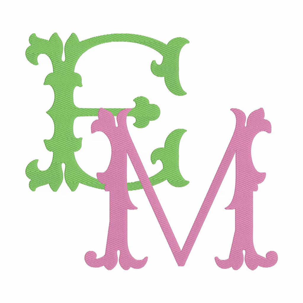 Vintage Wedding Monogram Embroidery Font: .bx + 9 File Types