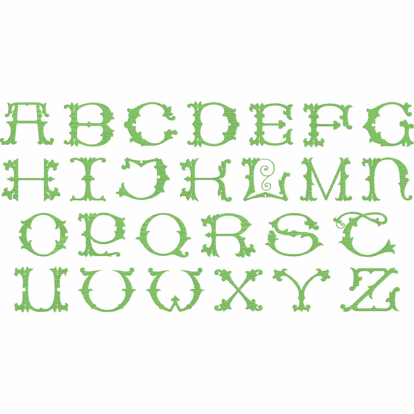 Vintage Wedding Monogram Embroidery Font: .bx + 9 File Types
