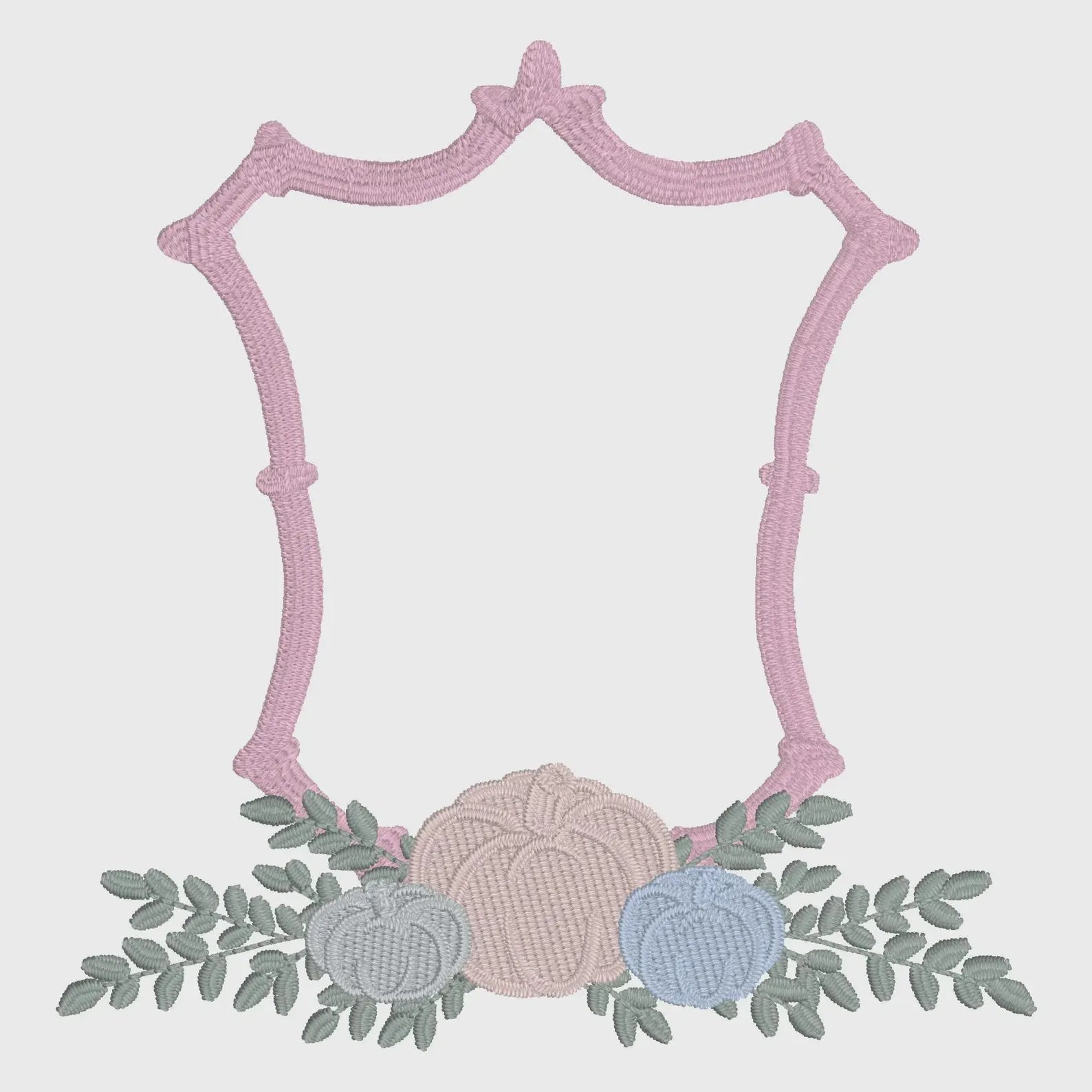 Fall Pumpkin Bamboo Crest Monogram Frame Embroidery Design 10 Sew Formats Instant Downloads