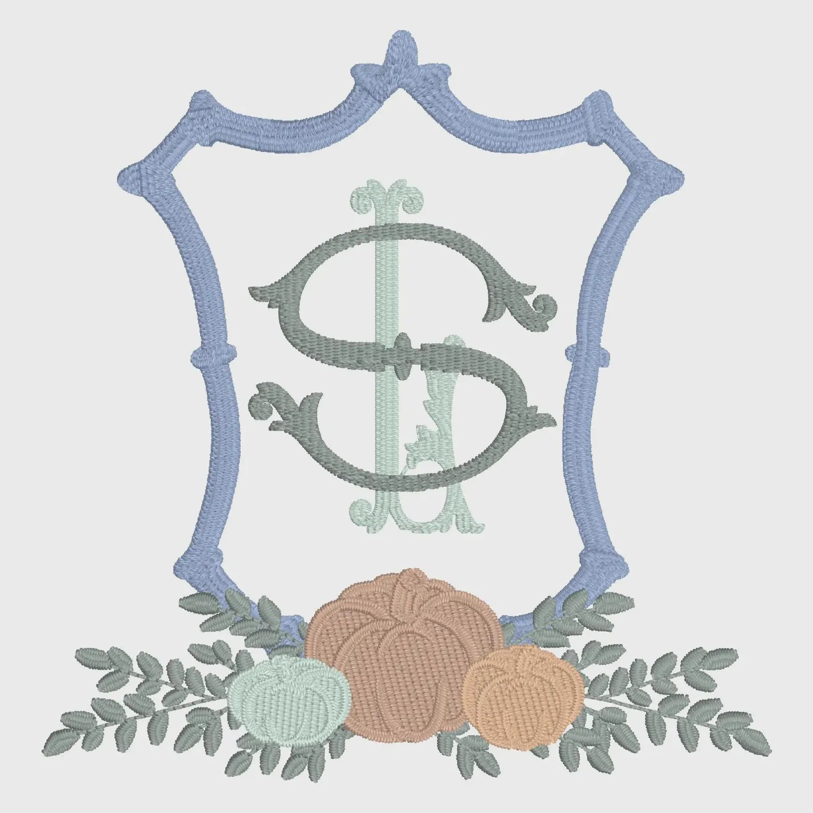 Fall Pumpkin Bamboo Crest Monogram Frame Embroidery Design 10 Sew Formats Instant Downloads