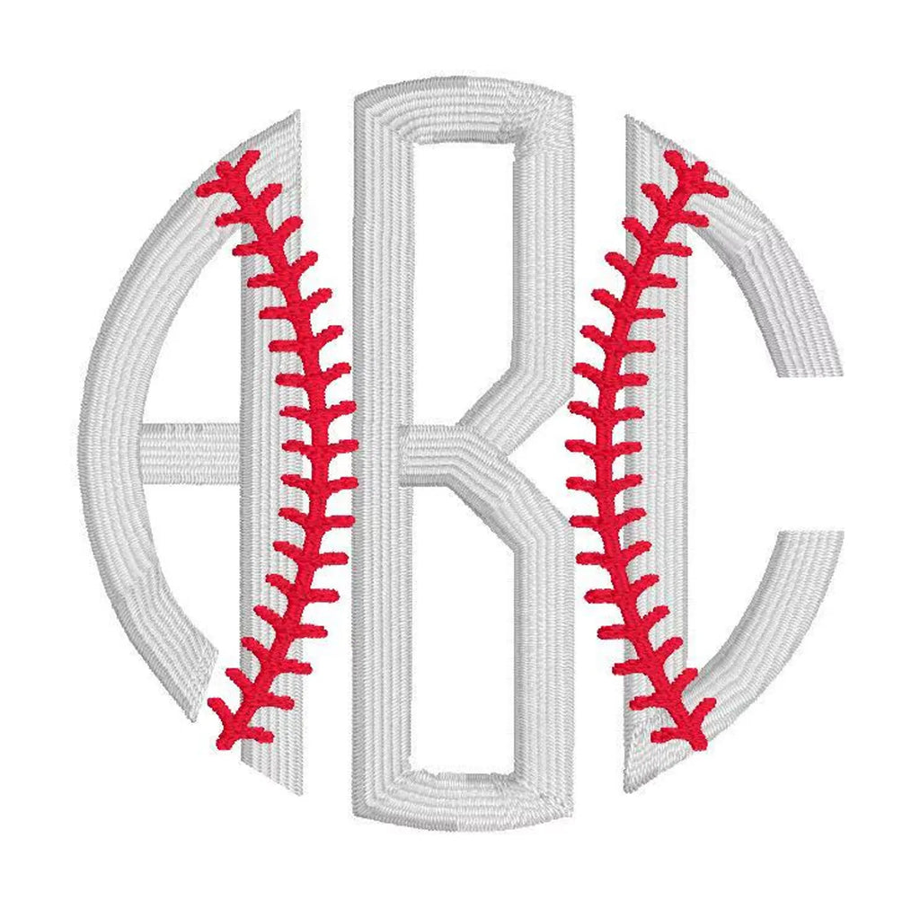 Baseball Monogram Embroidery File: + .bx Circle Font (Digital Download)