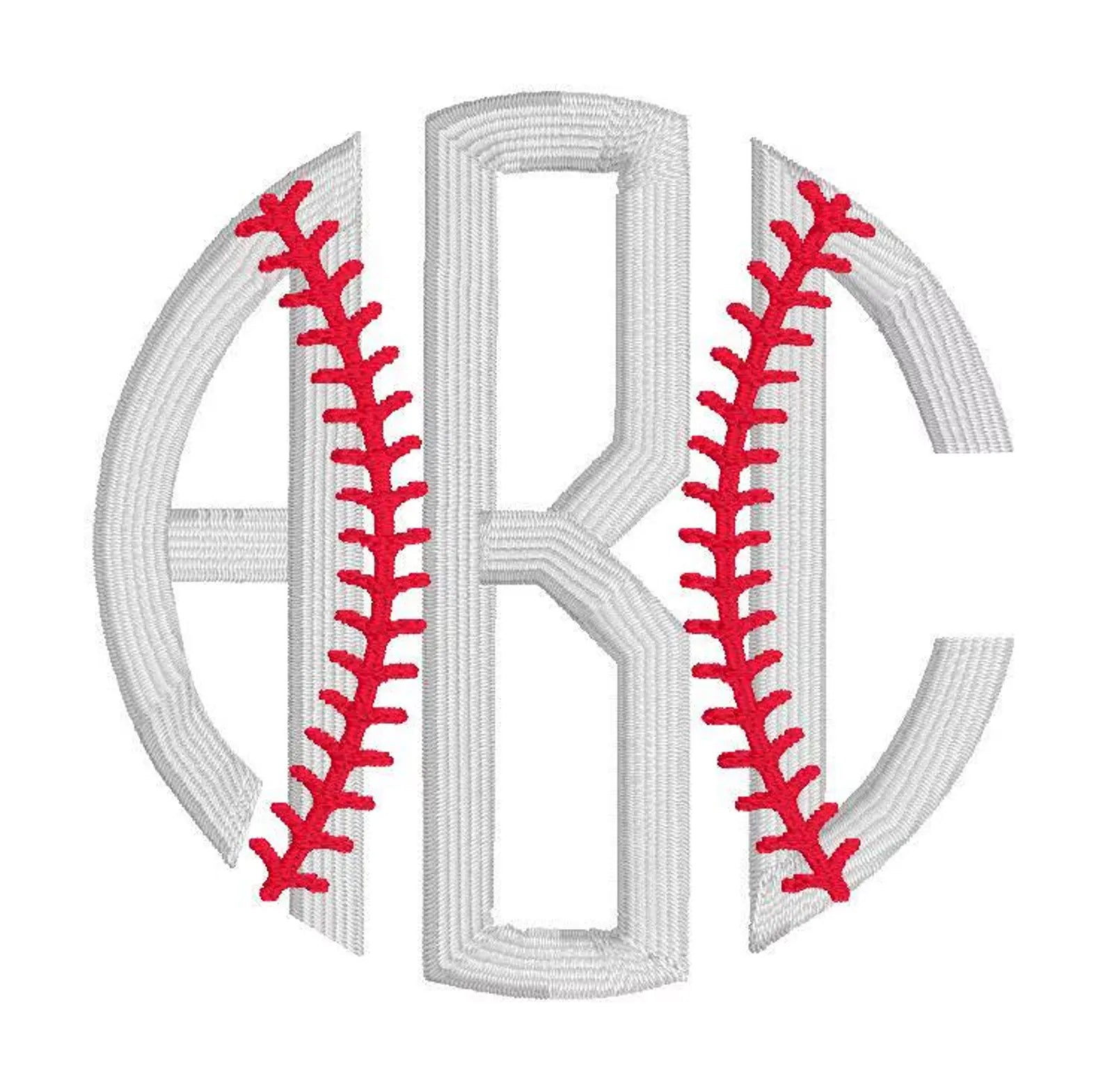 Baseball Monogram Embroidery File: + .bx Circle Font (Digital Download)