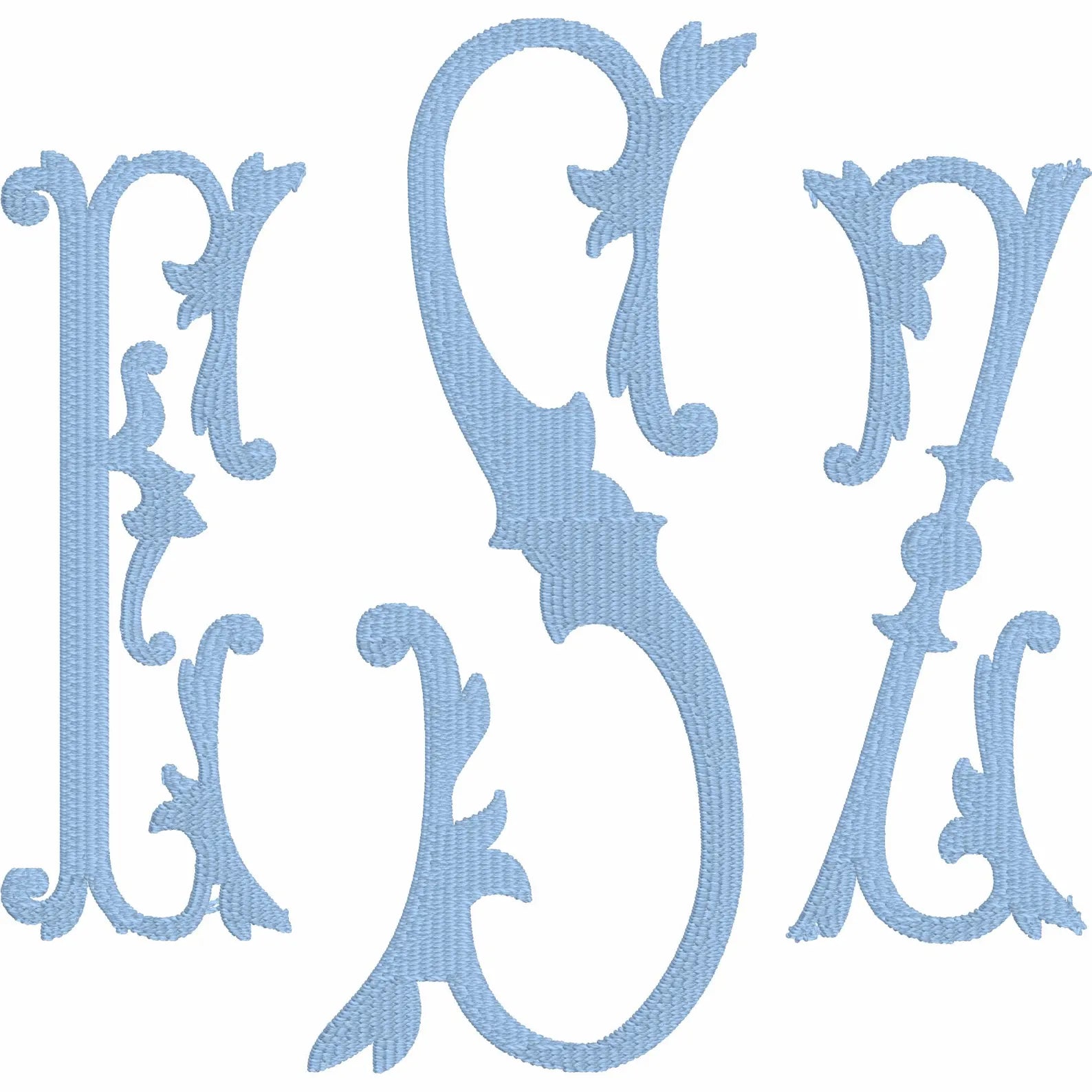 Maxwell Monogram Embroidery Font .bx + 9 Machine File Format Instant Downloads