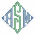 Fishtail Diamond Embroidery Font File: Editable Sizing (9 File Types)
