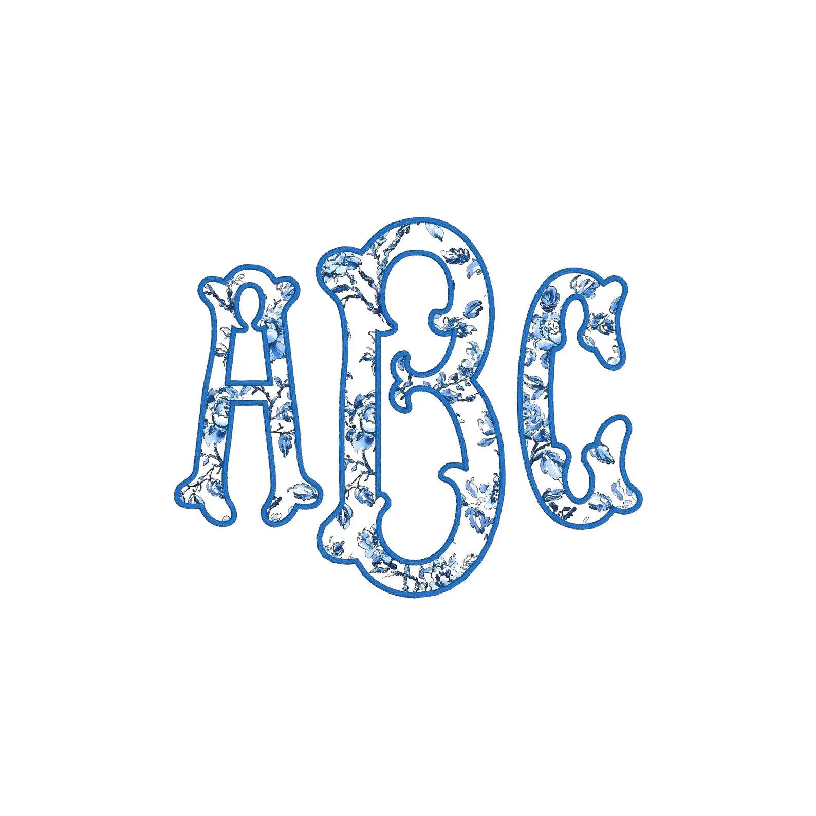 Fishtail Appliqué Embroidery Font File: Editable Sizing (9 File Types, .bx included)