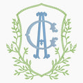 4 Inch Leaves Crest Monogram Frame Embroidery Design 10 Stitch Formats for Instant Downloads