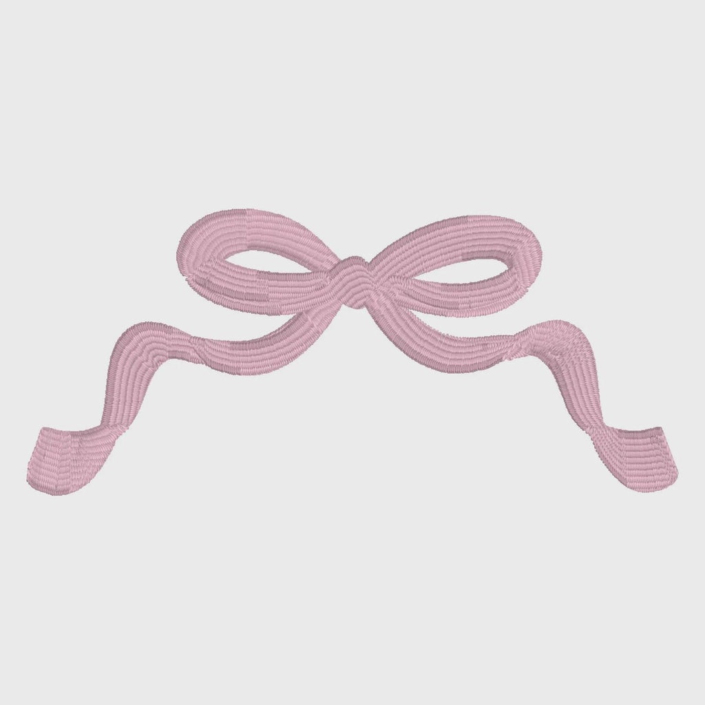 Coquette Bow Embroidery Design: Monogram Topper, 2 Sizes (Digital Download)