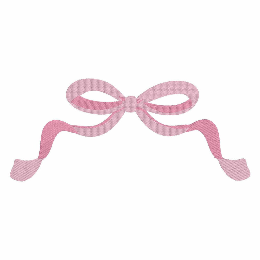 Coquette Bow Embroidery Design: Monogram Topper, 2 Sizes (Digital Download)