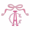 Coquette Bow Embroidery Design: Monogram Topper, 2 Sizes (Digital Download)