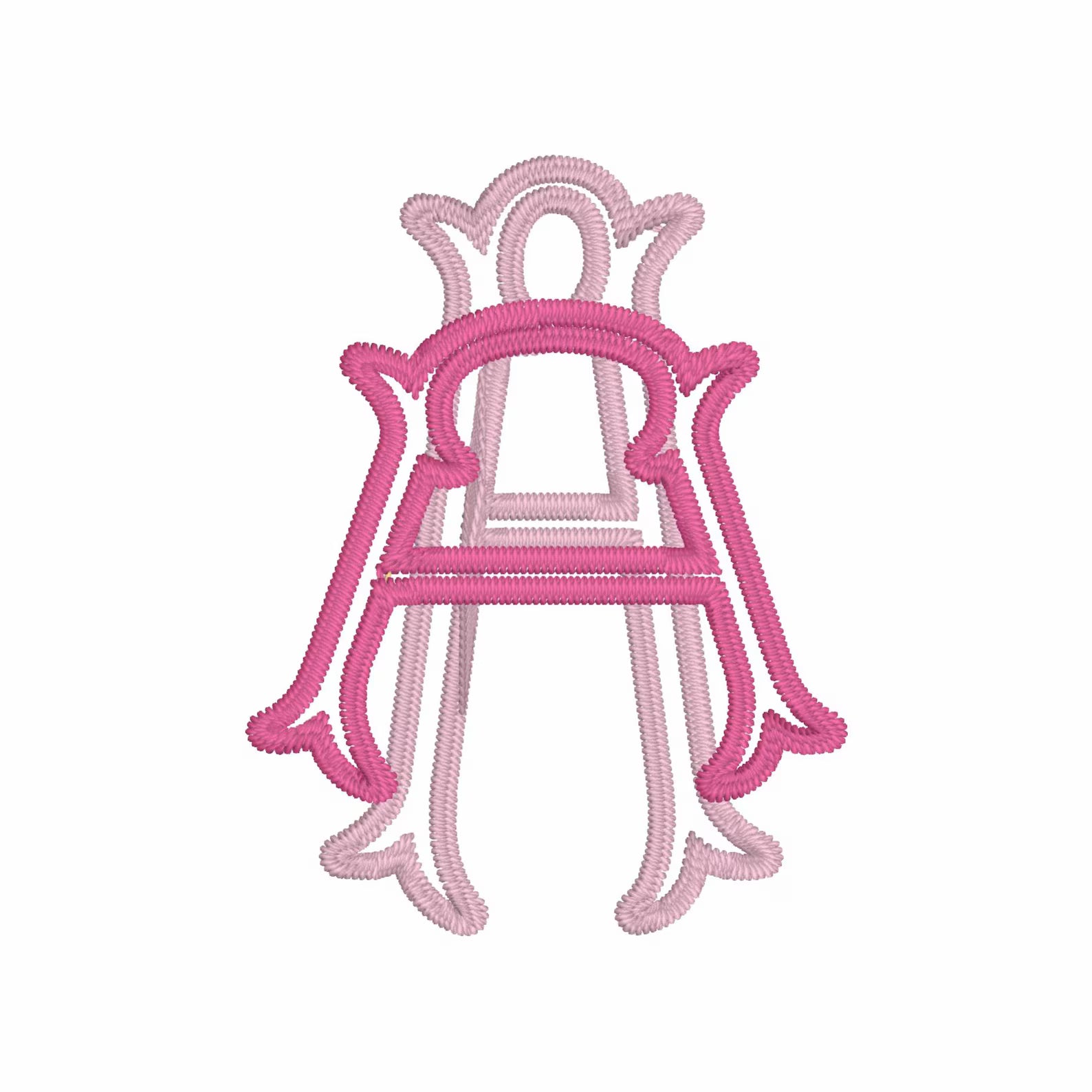 Emberly Satin Outline Embroidery Font: 2-in-1 Fishtail Design Appliqué Option (3-4 inch, BX + 9 Files)