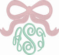 Coquette Bow Embroidery File: Monogram Frame (3 & 5 Inch) (Digital Download)