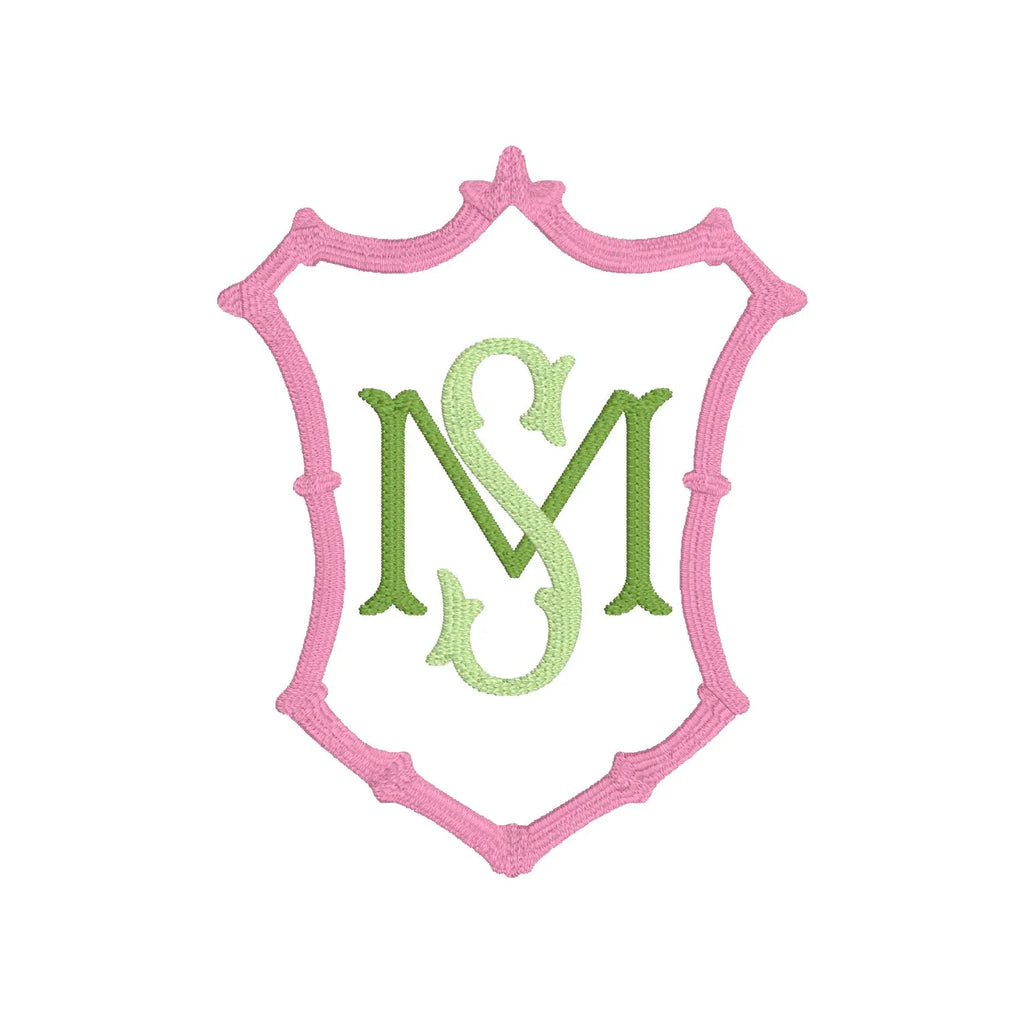 Bamboo Crest Monogram Frame Embroidery Design 8 Instant Downloads