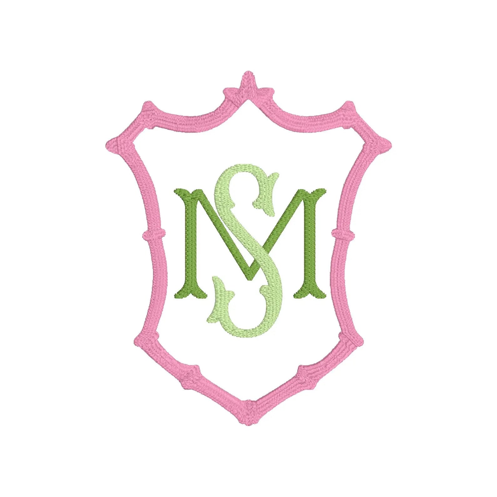 Bamboo Crest Monogram Frame Embroidery Design 8 Instant Downloads