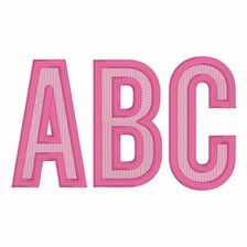 2" Inch 2 Color Block Outlined Fill & Satin Embroidery Font: BX + 8 Stitch Formats