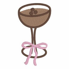 3 1/2" Espresso Martini Tied with a Bow Embroidery Design (Instant Download)