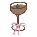 3 1/2" Espresso Martini Tied with a Bow Embroidery Design (Instant Download)