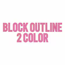 2" Inch 2 Color Block Outlined Fill & Satin Embroidery Font: BX + 8 Stitch Formats