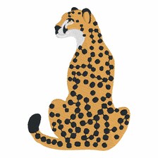 3 1/2" Sitting Cheetah Embroidery File: 10 Formats, (Digital Download)