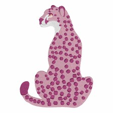 3 1/2" Sitting Cheetah Embroidery File: 10 Formats, (Digital Download)