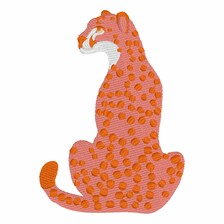 3 1/2" Sitting Cheetah Embroidery File: 10 Formats, (Digital Download)