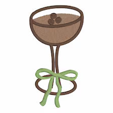 3 1/2" Espresso Martini Tied with a Bow Embroidery Design (Instant Download)