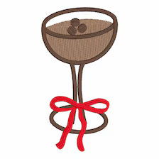 3 1/2" Espresso Martini Tied with a Bow Embroidery Design (Instant Download)