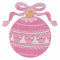 Grandmillennial Bow Christmas Ornament Embroidery Design: 4 & 8 inch (10 Formats)