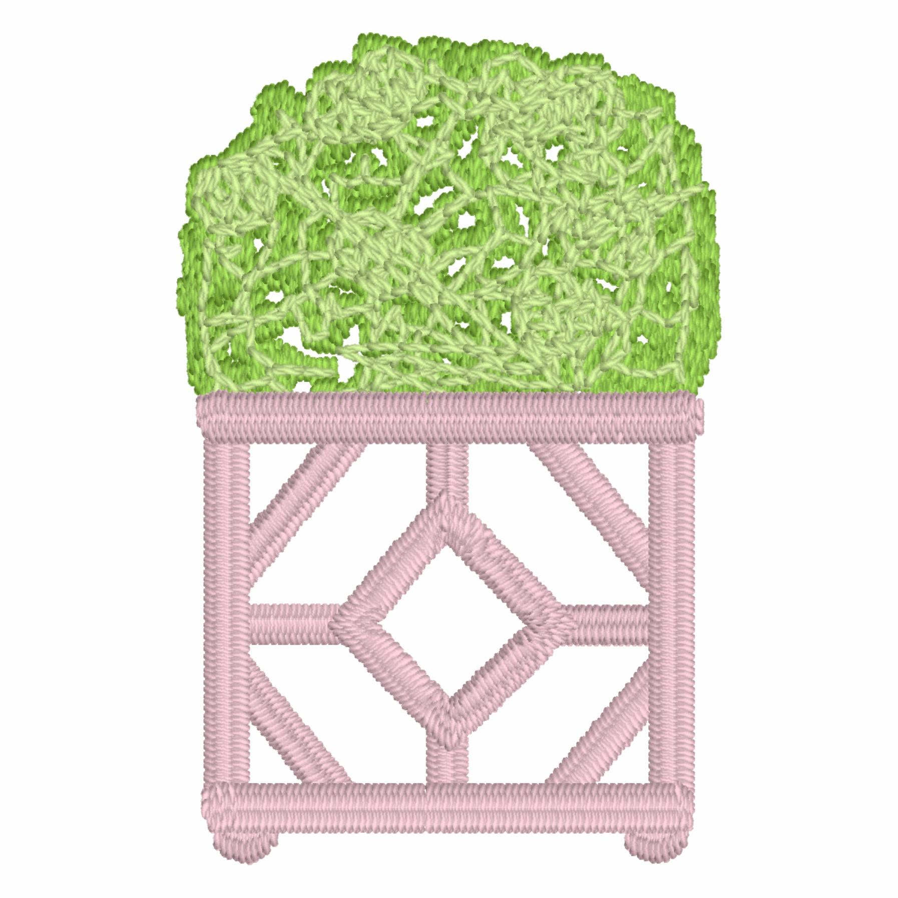 Boxwood Topiary Embroidery Design: 2 Styles, 10 File Formats (Instant Download)