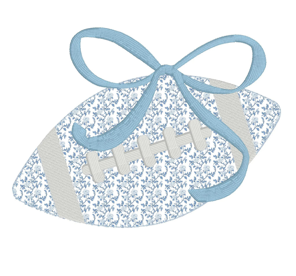 Football Appliqué Coquette Bow PNG Bundle: Embroidery Files Included