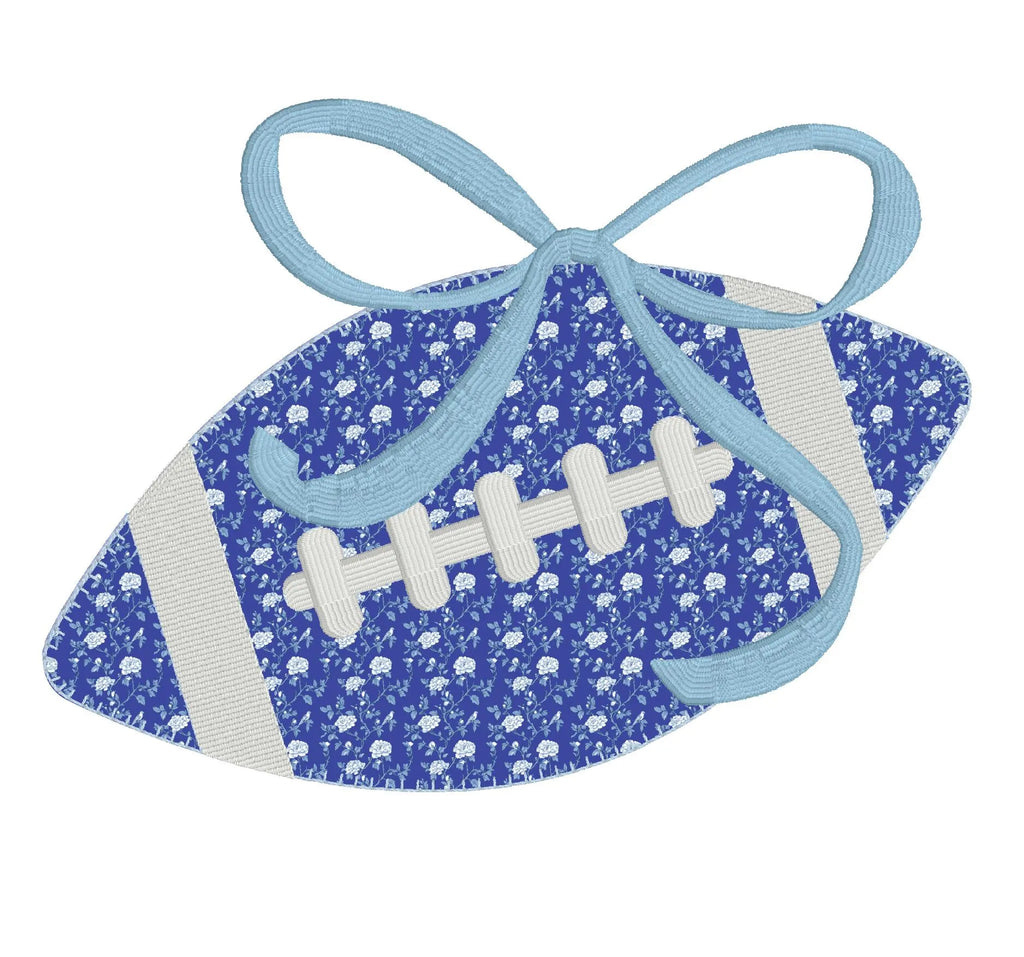 Football Appliqué Coquette Bow PNG Bundle: Embroidery Files Included