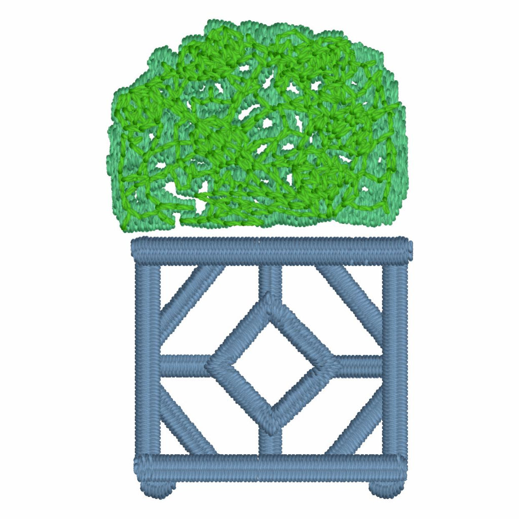 Boxwood Topiary Embroidery Design: 2 Styles, 10 File Formats (Instant Download)