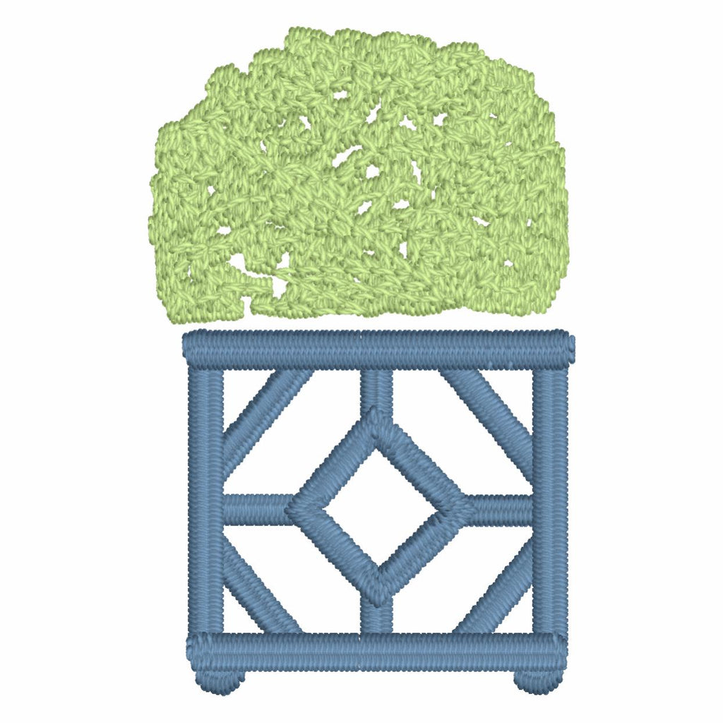 Boxwood Topiary Embroidery Design: 2 Styles, 10 File Formats (Instant Download)