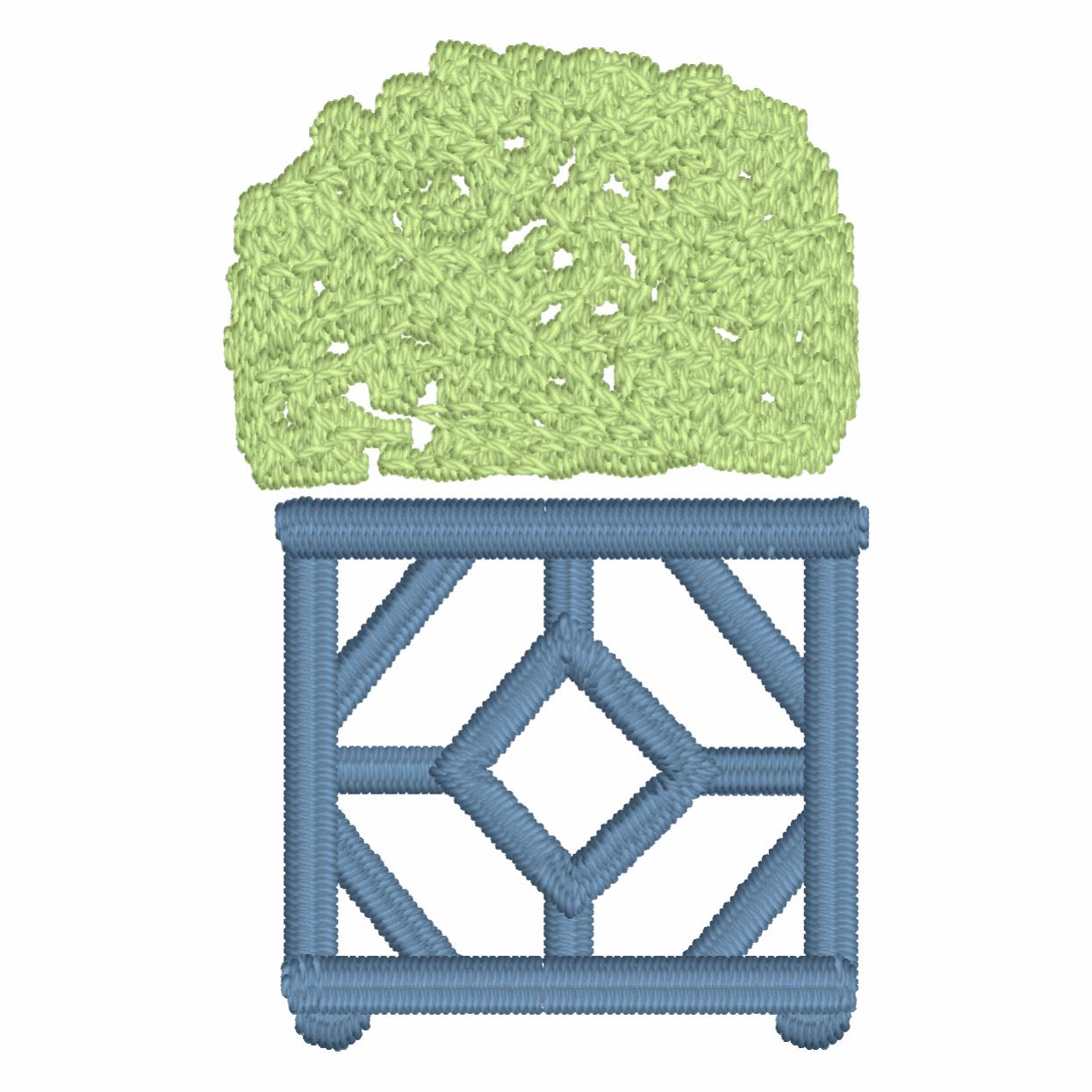 Boxwood Topiary Embroidery Design: 2 Styles, 10 File Formats (Instant Download)