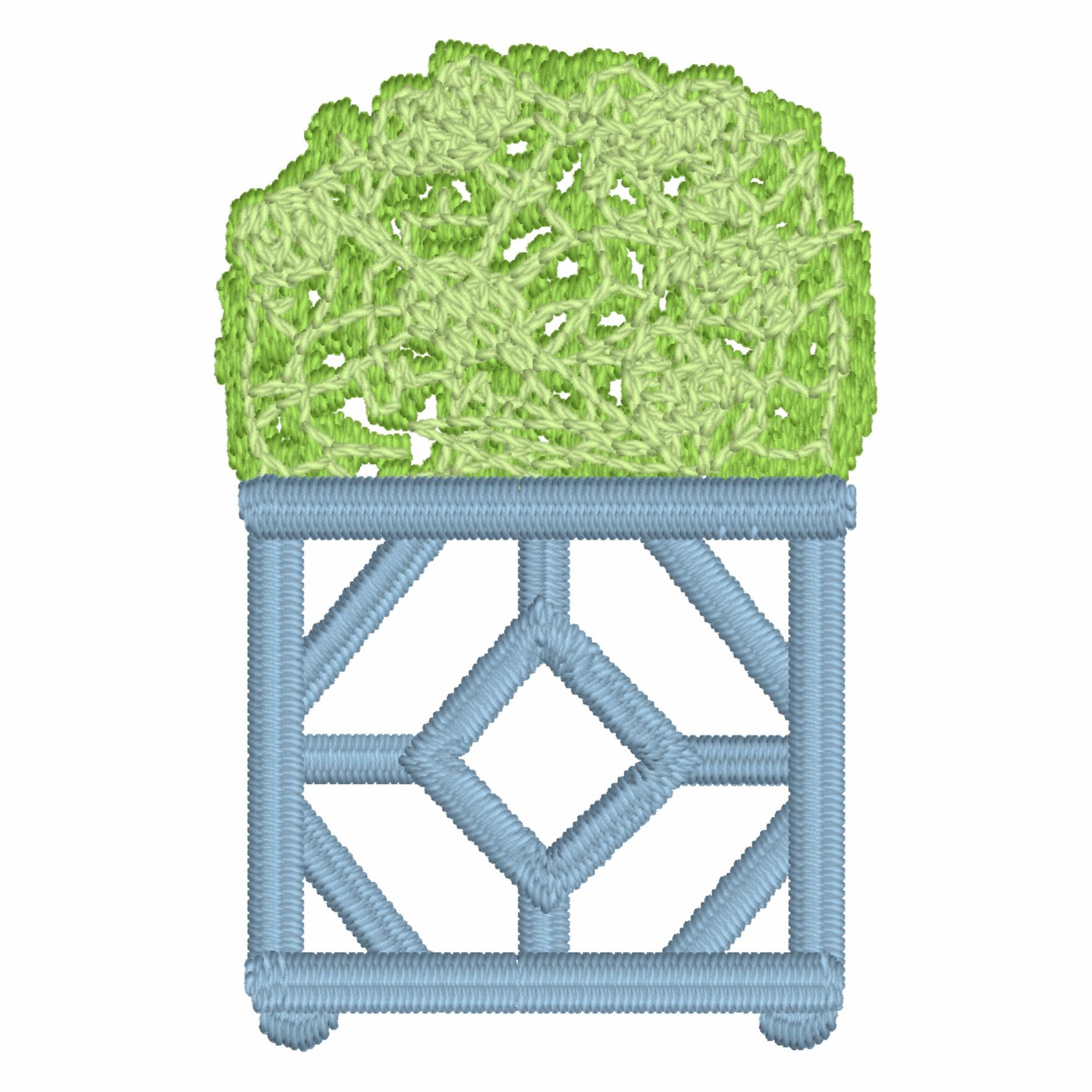 Boxwood Topiary Embroidery Design: 2 Styles, 10 File Formats (Instant Download)