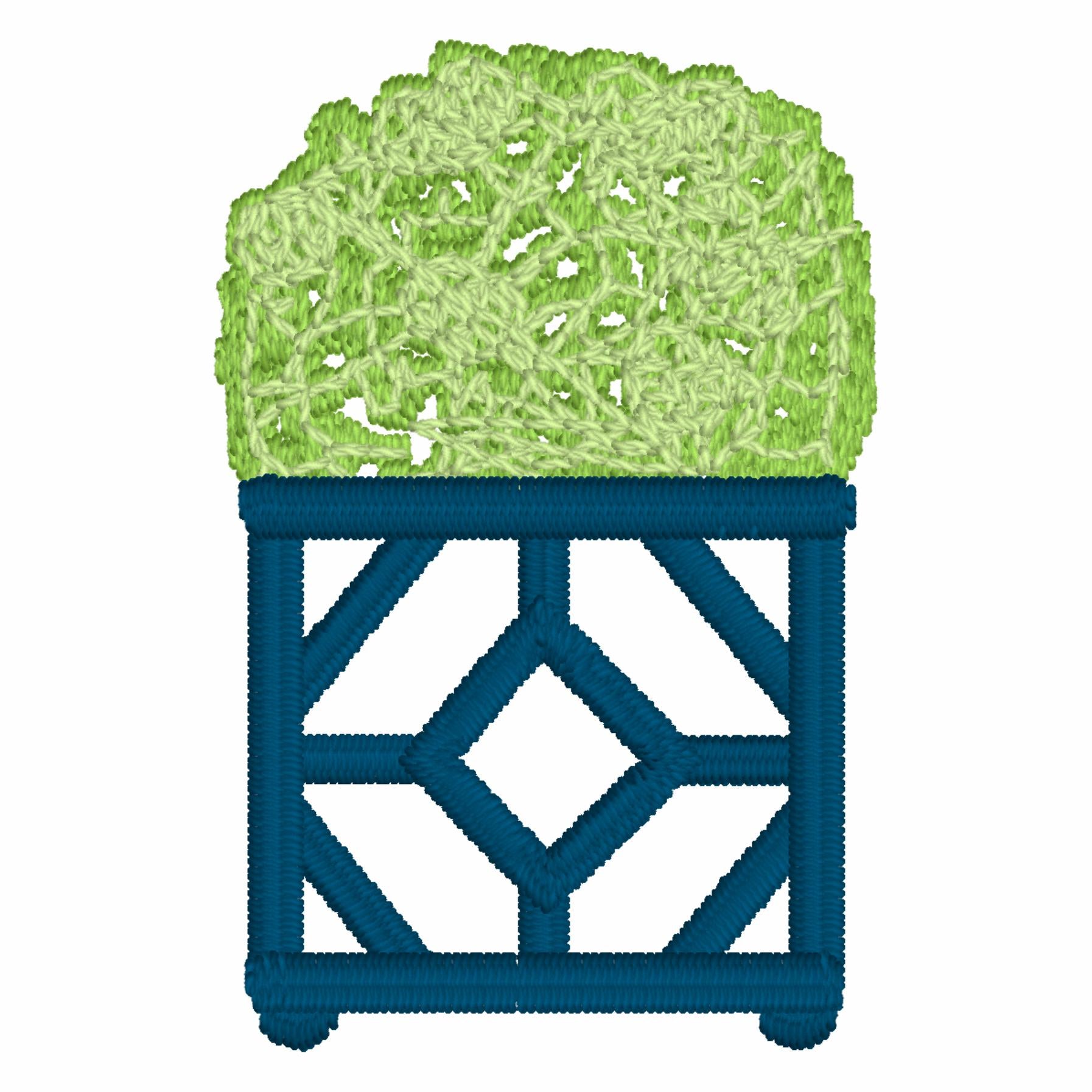 Boxwood Topiary Embroidery Design: 2 Styles, 10 File Formats (Instant Download)