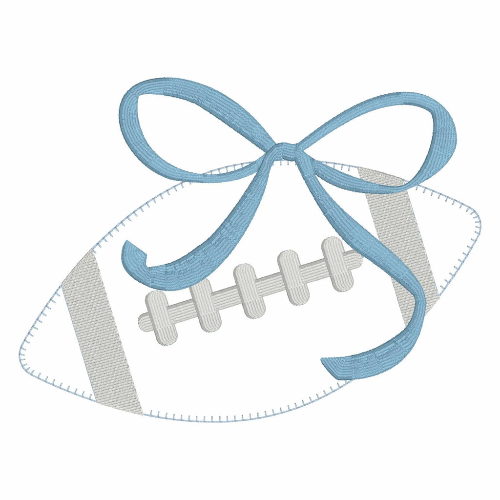 Football Appliqué Coquette Bow PNG Bundle: Embroidery Files Included