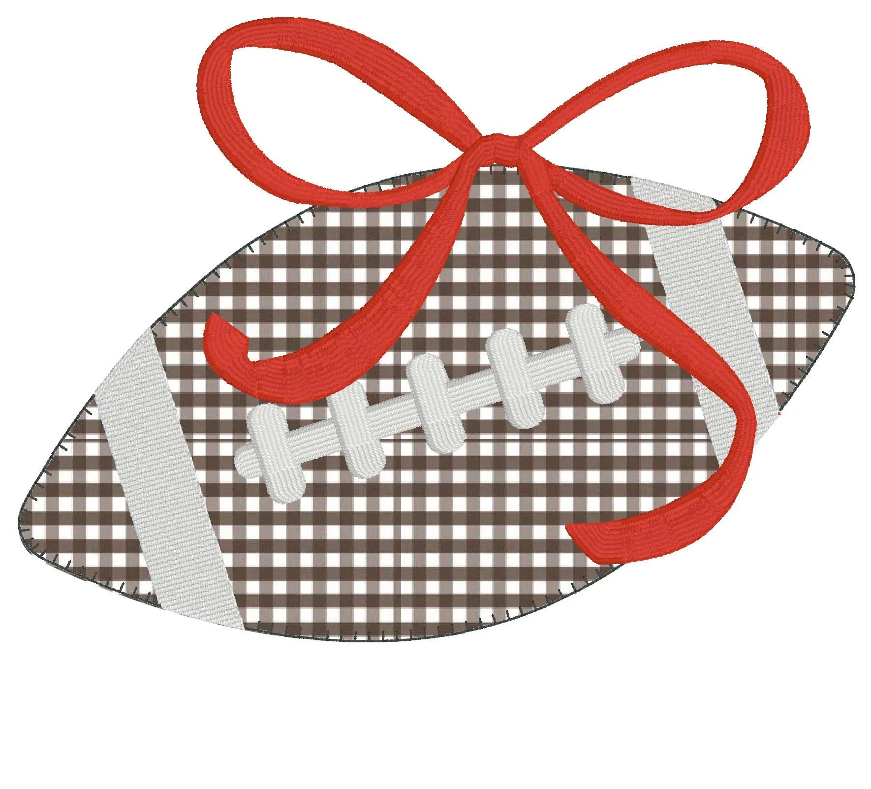 Football Appliqué Coquette Bow PNG Bundle: Embroidery Files Included