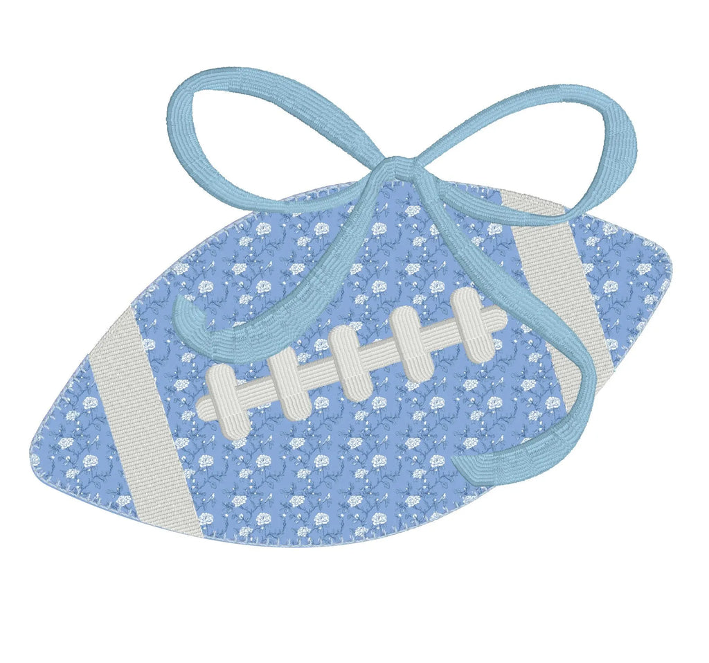 Football Appliqué Coquette Bow PNG Bundle: Embroidery Files Included